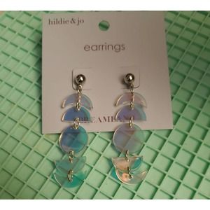 Moon phase earrings iridescent hanging new hildie & Jo wicca magic crescent